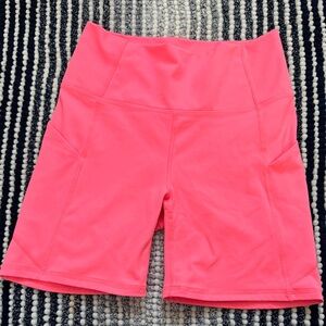 Fabletics Bright Pink Bike Shorts